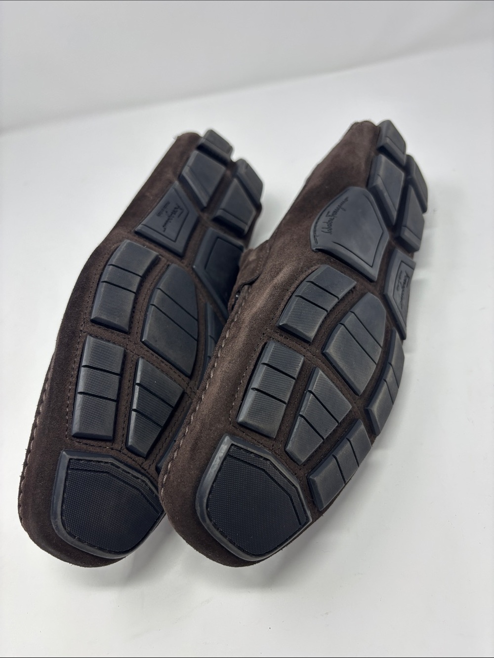 Salvatore Ferragamo | Men's Dark Brown Suede Dress Loafers 10.5 D - Picture 7 of 11